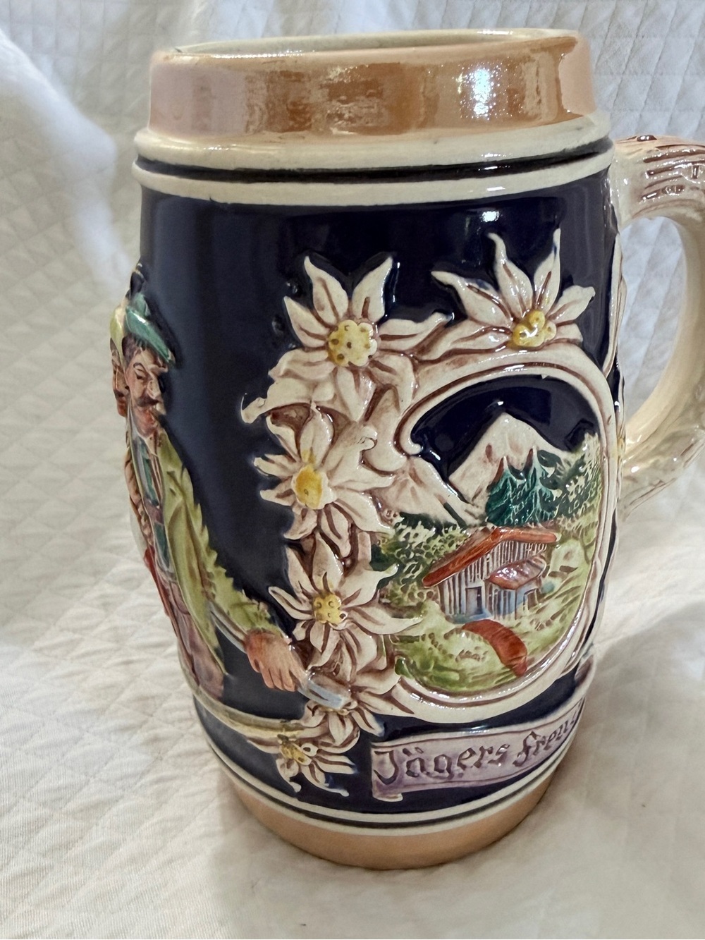 Vintage Gerz West Germany Beer Stein Gute Waid Jagers Freud Hand Painted
